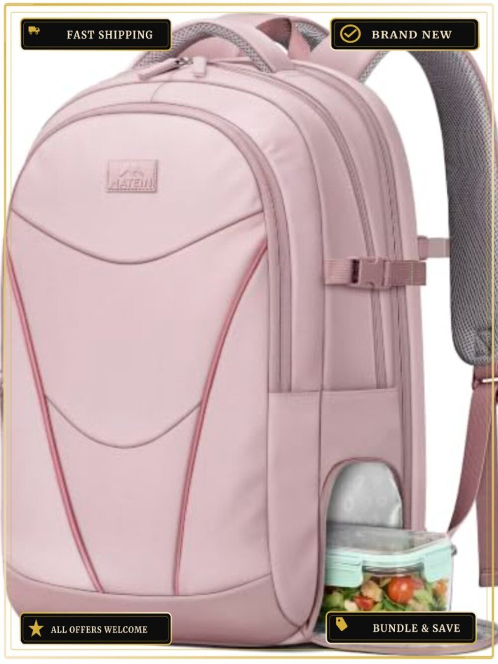 Laptop Backpack for Women 17 Inch with Lunch Compartment Water Resistant